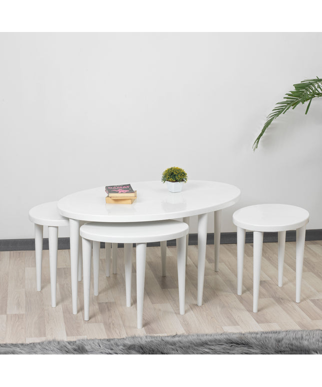 Kian Series White Hornbeam Coffee Table Set