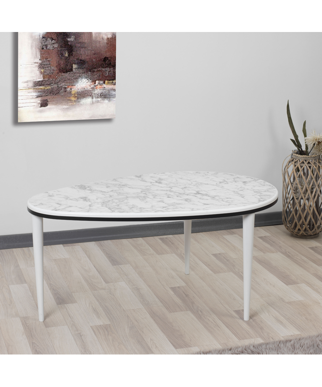 Fel Series White Marbel Oval Office Table